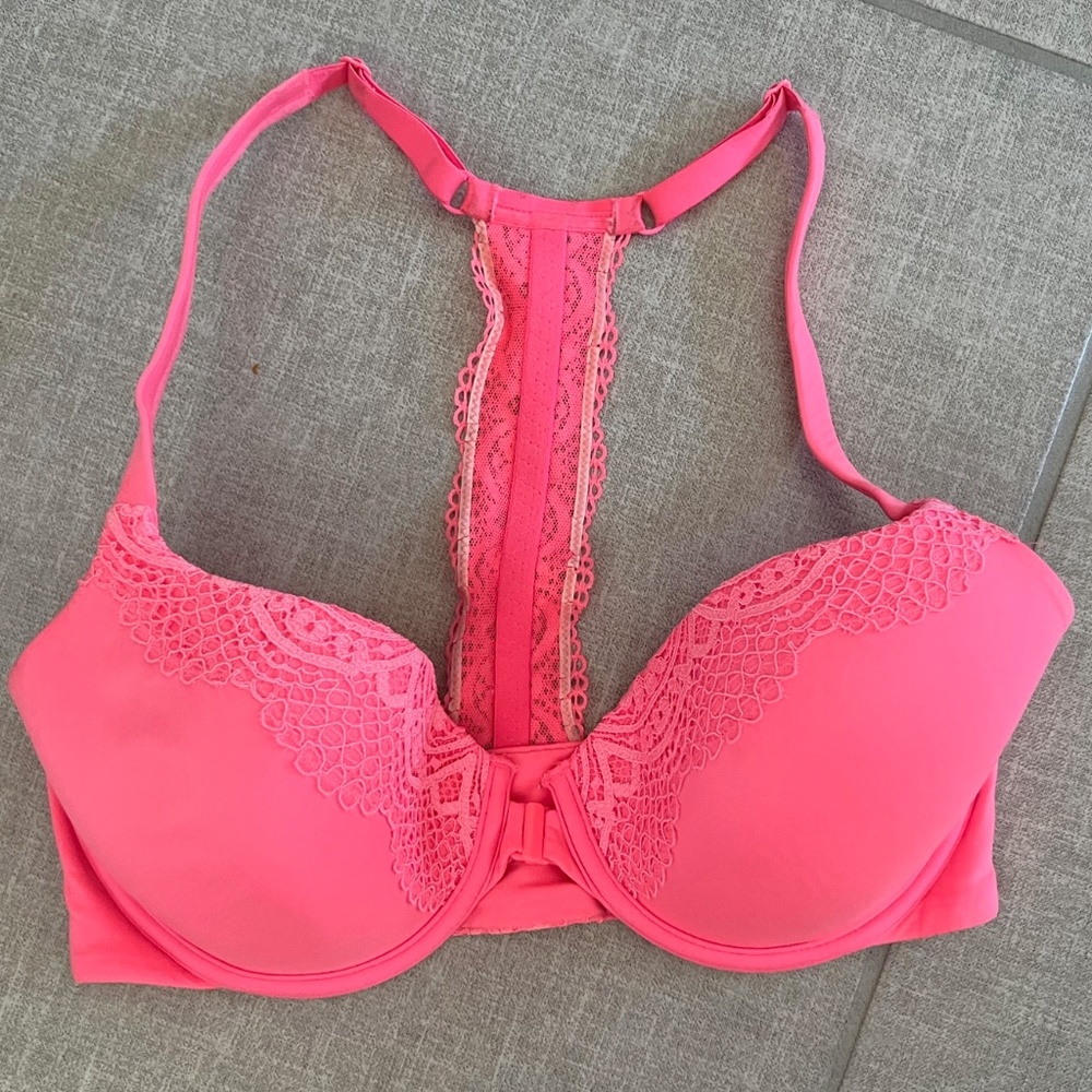 Body by Victoria's Secret racerback demi-bra, pink size 32DD